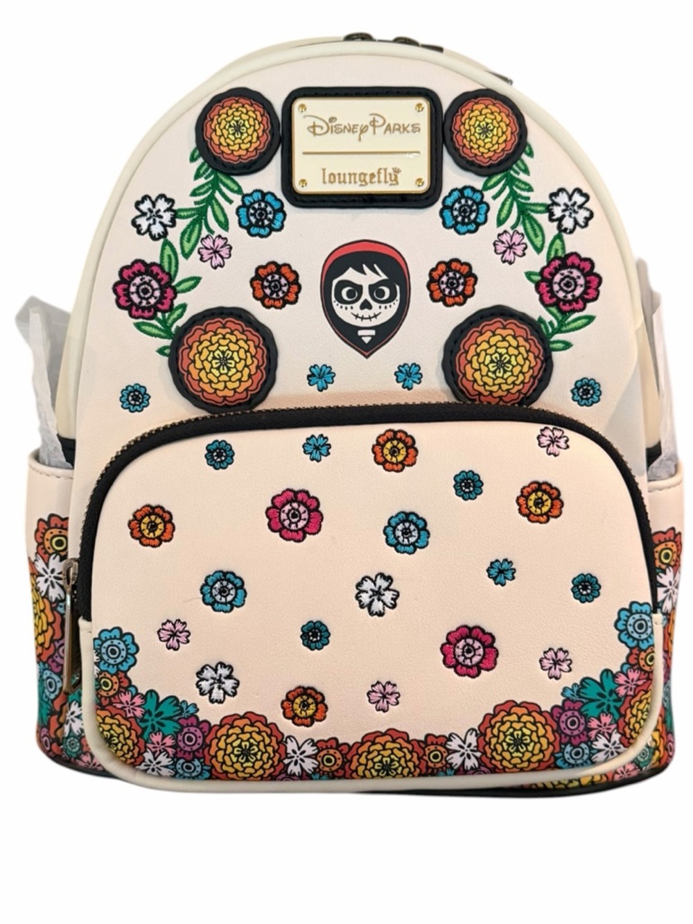 Disney Parks Loungefly Coco Mini Backpack Floral Skull Embroidered Bag NWT